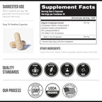 Organic Cordyceps Mushroom Extract - 70% Beta Glucans - Highest Active Nutrient Levels, Max Potency Cordyceps Capsules, US Grown + Ultrasonic Extraction - Performance, Immunity & Energy - 60 Capsules