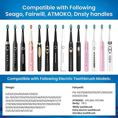 YUNCHI Medium Soft Replacement Toothbrushes Heads Compatible with Fairywill Toothbrushes FW-D1/D3/D7/D8/507/508/917/959/515/551/2011, 5 Pack, White