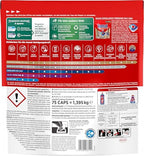 SOMAT Excellence Premium 5-in-1 Caps (75), Quick Dissolving Dishwasher Tablets with Extra Boost, Also in Low Temperature, Short and Eco Program, Remove Even 72 Hours Dried Food Scraps