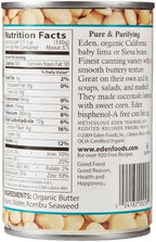 Eden Organic Organic Butter Beans, 15 oz Can, No Salt, Non-GMO, Gluten Free, Vegan, Kosher, U.S. Grown, Heat and Serve, No Preservative, Macrobiotic, Baby Lima Beans (Pack of 5)