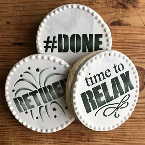 Retired Cookie Stencil Set | Retirement Gifts for Men Women | Retirement Party Decorations | Retirement Decorations for Coworker, Boss, Teachers, Nurses, Friends | C1016 by Designer Stencils