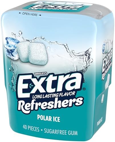 EXTRA Refreshers Polar Ice Chewing Gum, 40 Pieces (Pack of 6)