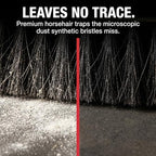 Pure Horsehair Push Broom Head, 18 inches, Heavy Duty Wood Block with 2 Threaded Holes - Clean up Dust and fine Debris for Home or Industrial Use, Fine Premium Bristles