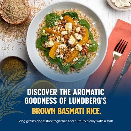 Lundberg Organic Long-Grain Brown Basmati Rice, Bulk – Non-Sticky, Fluffy & Aromatic, Responsibly Grown in California, 25 Lbs