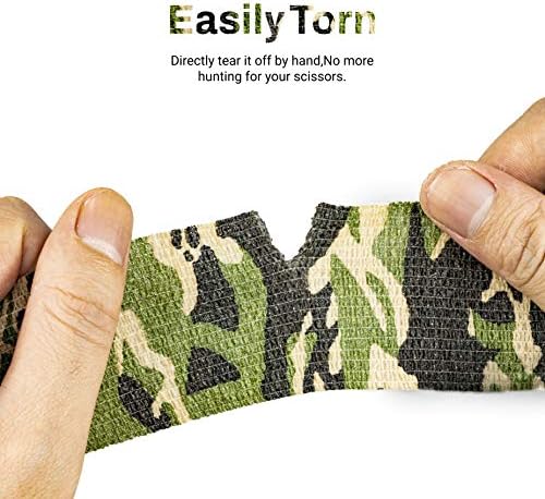 FRESINIDER 9 Rolls Self Adhesive Wrap Athletic Tape Gauze, Breathable Elastic Cohesive Bandage for Sports Injury & Pet (7 Pcs 2" x 5 Yards + 2 Pcs 1" X 5 Yards) (Woodland Camo)