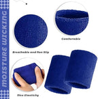 Bememo 24 Pcs Wrist Sweatbands Bulk Sports Wrist Bands for Men Women Breathable Athletic Tennis Wristbands Stretchy Absorbent Cotton Terry for Basketball, Baseball, Gym, Working Out
