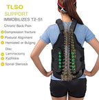 TLSO Thoracic Full Back Brace for Men Women for Kyphosis, Post Op Recovery, Compression Fractures, Scoliosis, DDD, Herniated Discs, Adjustable Thoracic Lumbar Spine Support (Size Large)