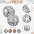 6 Pcs Magnetic Massage Ball for Adults Spiky Massage Ball for Hand Exercise, Pain Pressure and Stress Relief Christmas Gifts for Stocking Stuffers(Silver)