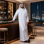 Men's Thobe Muslim Clothes Long Sleeve Middle East Saudi Kaftan Islamic Abaya Dubai Arab Robe