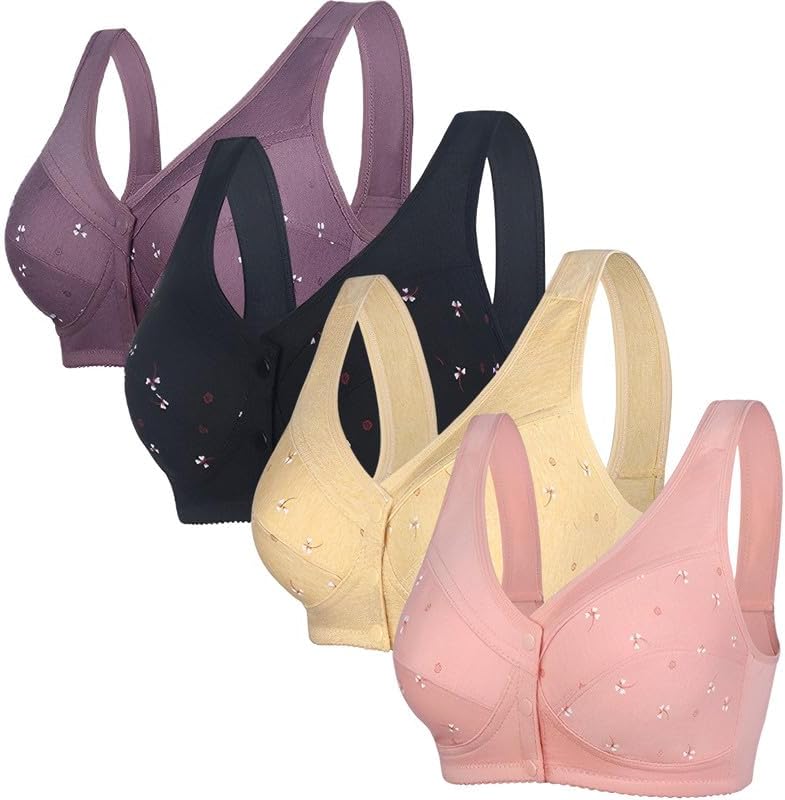 Daisy Bras for Older Women Comfort Soft Breathable Bra Wireless Front Closure Bras