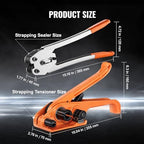 VEVOR PP Banding Strapping Kit with Strapping Tensioner Tool, Banding Sealer Tool, 328 ft Length, 100 Metal Seals, Pallet Packaging Strapping Banding Kit, Banding Packaging Strapping for Packing