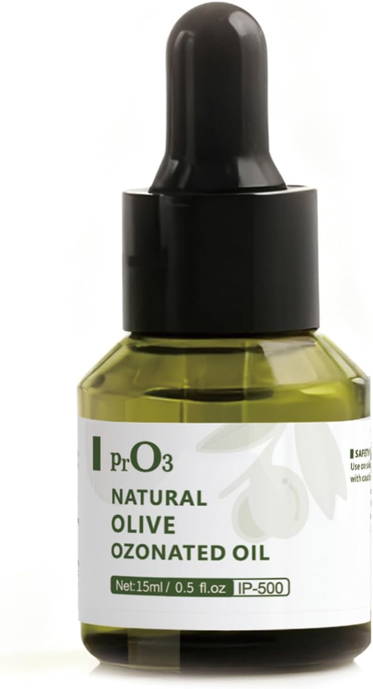 Fully Ozonated Olive Oil-100% Pure Ozone Oil-0.5 OZ-Glass Dropper Bottle-Organic Natural for Skin Care Essence Oil- Rich in Reactive Oxygen.