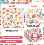 SietDESEO 50 Pieces 3-ply Easter Napkins Disposable Folded 5 x 5 Inches Cocktail Napkins Paper Napkins for Dinner Kitchen Bathroom Easter Party Napkins