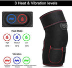 Heated Knee Brace Wrap, 3 Adjustable Heat and Vibration Massager for Arthritis Knee Pain Relief Massaging Knee Pad with AC Adapter (No Battery)