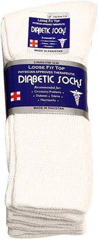 Falari Physicians Approved Diabetic Socks For Men Women Non-Binding Loose Top Wide Crew Length