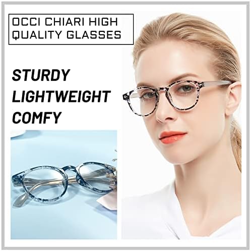 OCCI CHIARI Stylish Reading Glasses 2.75 Women Chunky Readers 275 for Lady Clear Lens (1.0 1.25 1.5 1.75 2.0 2.25 2.5 2.75 3.0 3.5 4.0 5.0 6.0) larger