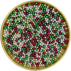 Edible Christmas Mixed Colour Pearl Sugar Sprinkles Candy 4mm Mini Pearls Cake Decorations Cupcake Toppers Cookie Decorating Perfect for Wedding Party Valentine Halloween Christmas Supplies 3OZ