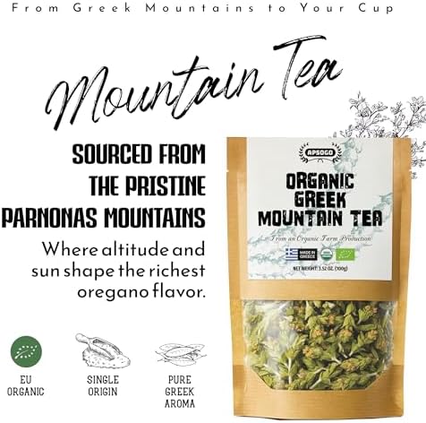 APSOGO Organic Greek Mountain Tea - Premium Quality & Excellent Taste - 3.52oz Loose Leaf