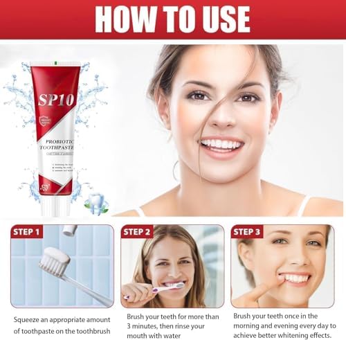 2PC SP-10 Probiotic Whitening Toothpaste – Fresh Breath, Deep Cleaning, Stain Removal– Natural Formula