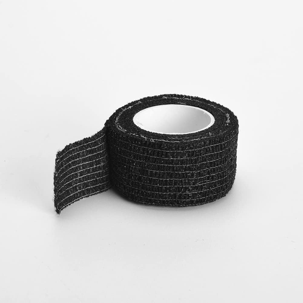 ZJchao Tube Bandage Grip Handle Tape Elastic Self Adhesive Absorb Sweat for Machine Handle Elbow Pads Wristbands (Black)