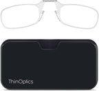ThinOptics unisex-adult Reading Glasses + Black Universal Pod Case | Clear Frames, 2.50 Strength Readers Clear Frames / Black Case, 44 mm