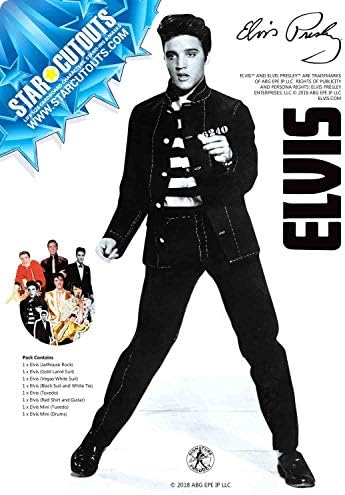 STAR CUTOUTS Fun Pack Ltd TT06 Presley Small Cardboard Cutouts Elvis Party Decorations for Fans, Crafting and Collectors Official Product, Table Tops