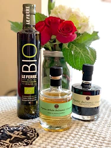 Sofia Private Label Organic Balsamic Vinegar - 250ml (8.5 Fl Oz) Glass Bottle Aged Balsamic Vinegar of Modena Italy (White Balsamic Vinegar)