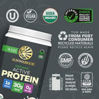 Sunwarrior Organic Plant Based Protein Powder | Vegan Organic Protein Powder with BCAA Amino Acids Plus Recovery Minerals & Botanicals | Non-GMO Soy Dairy & Gluten Free (Vanilla, 20 Servings)