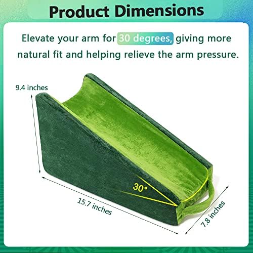 Zelen Arm Wedge Elevation Pillow Post Surgery Wrist Arm Tunnel Pillow Elevating Arm Support Elbow Pillow for Sleeping Adults Arm Rest Foam Medical Wedge Pillow Elevated Broken Arm Elevator
