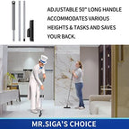 MR.SIGA Heavy Duty Grout Scrub Brush with Long Handle, Shower Floor Scrubber for Cleaning, Tile Scrub Brush with Stiff Bristles