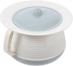 KALLORY Portable Spittoon with Lid 8.07X8.07X5.31In Covered Chamber Pot Night Urinal for Home and Hospital Use Adult Bedpan Urine Bucket