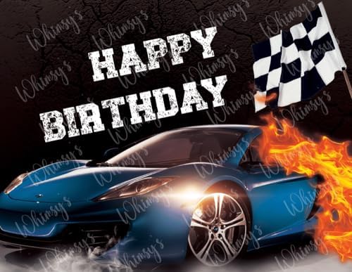 Birthday Race Car Edible Icing Image (1/4 Sheet)