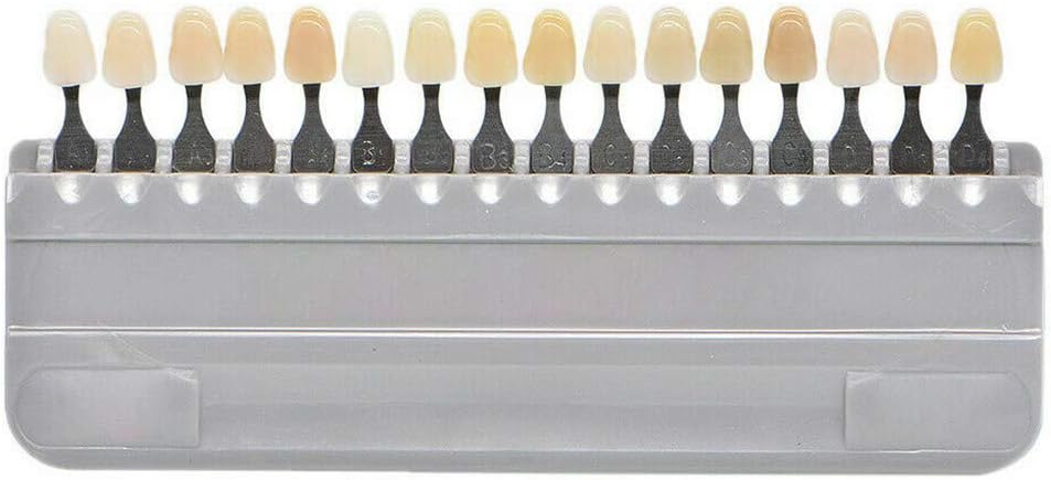 3D Teeth Whitening Shade Guide Porcelain - 16 Colors/Set Tooth Bleaching Shade Chart Mold - Tracking & Comparing - Dental Material Equipment - Oral Care