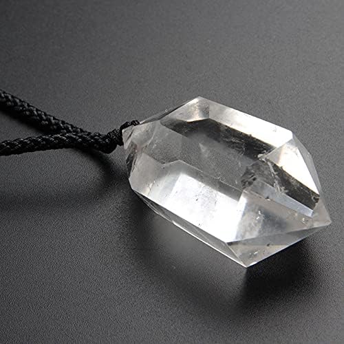 Acxico 1 pcs Natural Clear Quartz Crystal Pendulum Pendant Necklace Chakra Gemstone