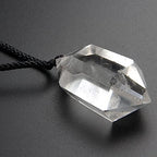 Acxico 1 pcs Natural Clear Quartz Crystal Pendulum Pendant Necklace Chakra Gemstone