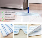 2 Pack Microfiber Mop Replacement Heads Compatible with O-Cedar Dual Action Flat Mop for Dry/Wet Use, Machine Washable Reusable Flip Mop Refills All Surface Cleaning(Blue White Stripe)