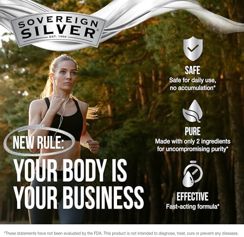 Sovereign Silver Immune Support - Colloidal Silver, Bio-Active Silver Hydrosol, 10 ppm, Liquid Dropper, 8 Fl Oz, (236 mL)