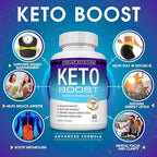 Keto Boost Diet Pills Ketosis Supplement - Natural Exogenous Keto Formula Support Energy & Focus, Advanced Ketones for Ketogenic Diet, Keto Diet Pills, for Men Women