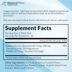 Magnesium Powder Drink Mix - Lemon/Lime - Natural Flow 4X Magnesium Glycinate, Taurate, Malate, Orotate Supplement, Calm Sleep and Cramp Support Blend, No Mag Citrate or Oxide, 30 Packs (Drink Mix)