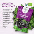 ÖSEL BERRY Organic Blackberry Powder 3oz USDA Certified - No Sugar Added Freeze Dried Blackberries Organic Ideal for Smoothies Breakfast & Baking, No Fillers or Additives