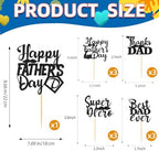 Happy Fathers Day Cupcake Topper – Best Dad Ever Glitter Cake Decorations for Father’s Day Party Supplies, Fathers Day Toppers for Cupcakes, Cakes, Desserts – Reusable, Personalized Gift for Dad