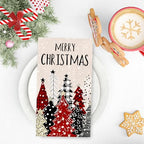 JarThenaAMCS 100Pcs Christmas Guest Napkins Rustic Plaid Xmas Tree Disposable Paper Napkins Winter Dinner Hand Napkins for Holiday Party Tableware Supplies