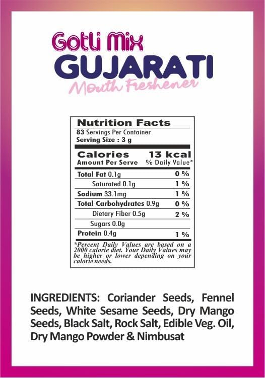 Gujarati mix - Best Indian Mukhwas - Mouth Freshener 8.82 oz (250 g) - After Meal Digestive treat