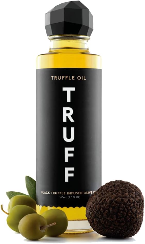 TRUFF Black Truffle Oil - Black Truffle Infused Olive Oil - Gourmet Dressing, Seasoning, Marinade, or Drizzle, Non-GMO, Gluten-Free, 5.6 fl.oz