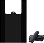 100 Count Black Small T-Shirt Trash Bags with Handles,Perfect for Dogs&Cats Poop Bags,Car Trash Bags (100)