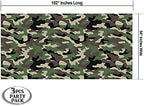 AnapoliZ Army Plastic Tablecloth | 3 Pcs Pack (54” Inch Wide x 102” Inch Long) | Rectangular Camouflage Table Cover | Military Party Table Decorations | Camo Party Plastic Table Cover