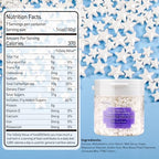 Dazzjoy White Star Sugar Sprinkles, 130g/4.58oz, White Star Sprinkles for Cake Decorating, Cupcake Toppers, Baking Cake Decorations, Birthday Party Supplies