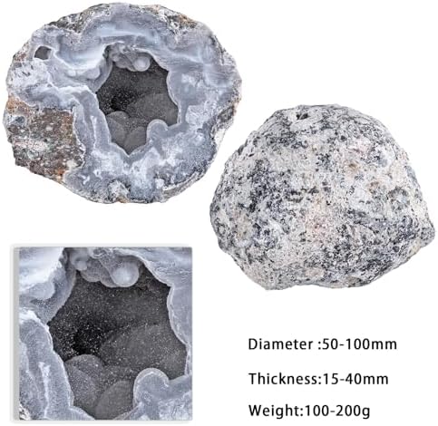 Rockcloud Natural Druzy Agate Geode Mineral Irregular Quartz Crystal Cluster Collection Specimen for Home Decor, 0.22-0.44 lb