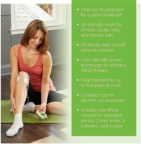 AccuRelief TENS Unit Pain Relief System - Muscle Stimulator For Pain Relief From Back Pain, Neck Pain, And Other Body Pains - Clinical Strength OTC Approved