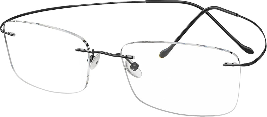 Eyekepper Titanium Rimless Reading Glasses Readers Men Black